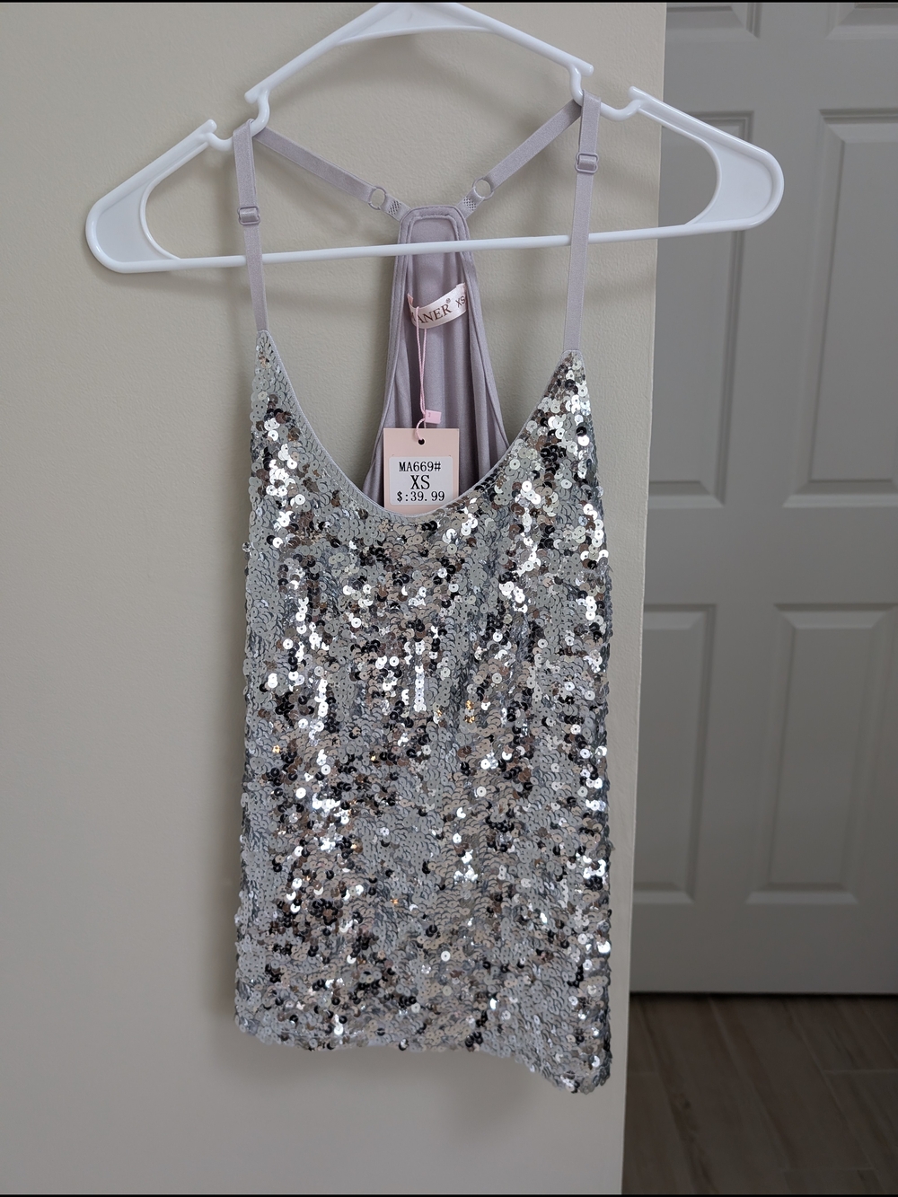 Sequin Tank Top - Silver